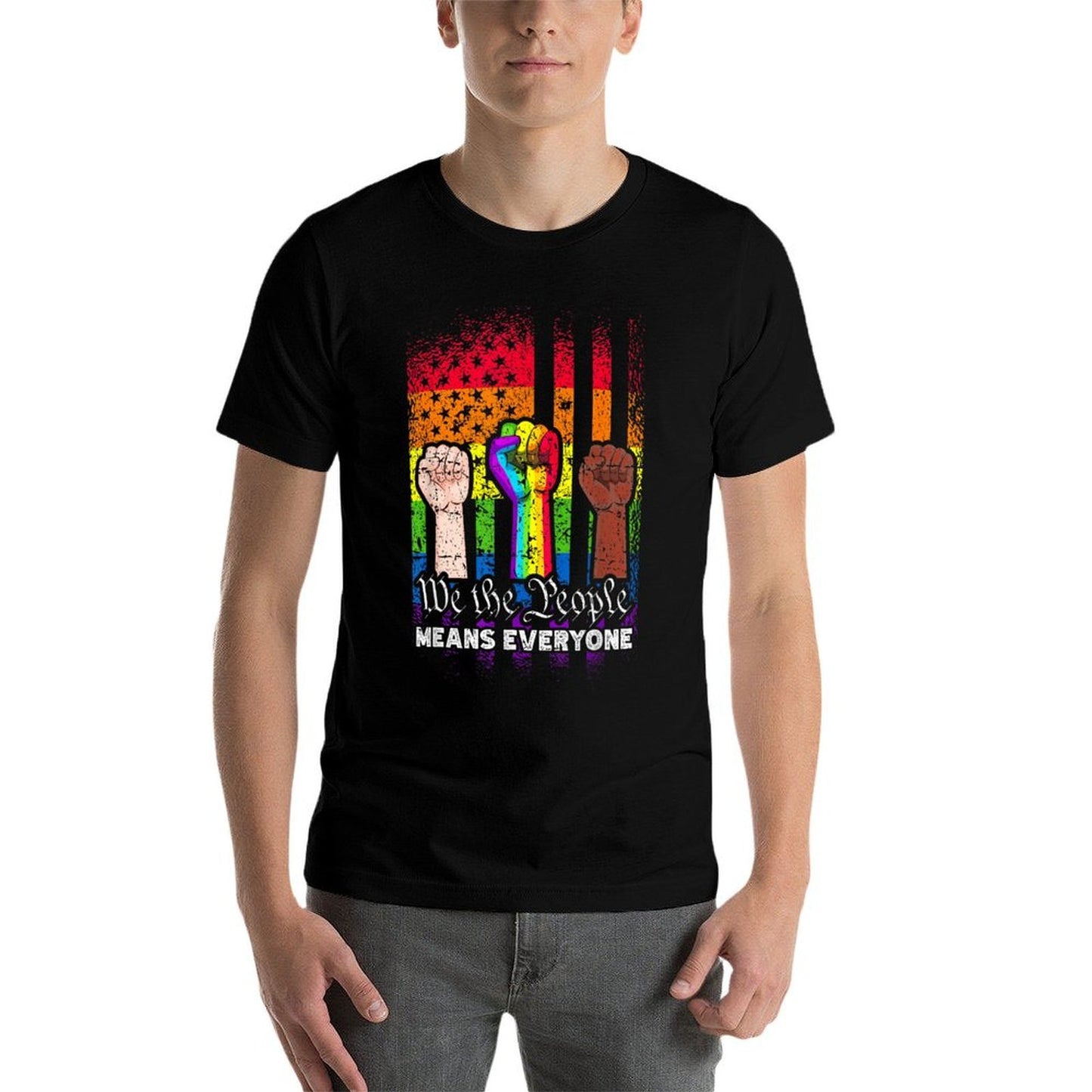 We The People Means Everyone US Constitution LGBT Pride Eco-friendly Material T-Shirt