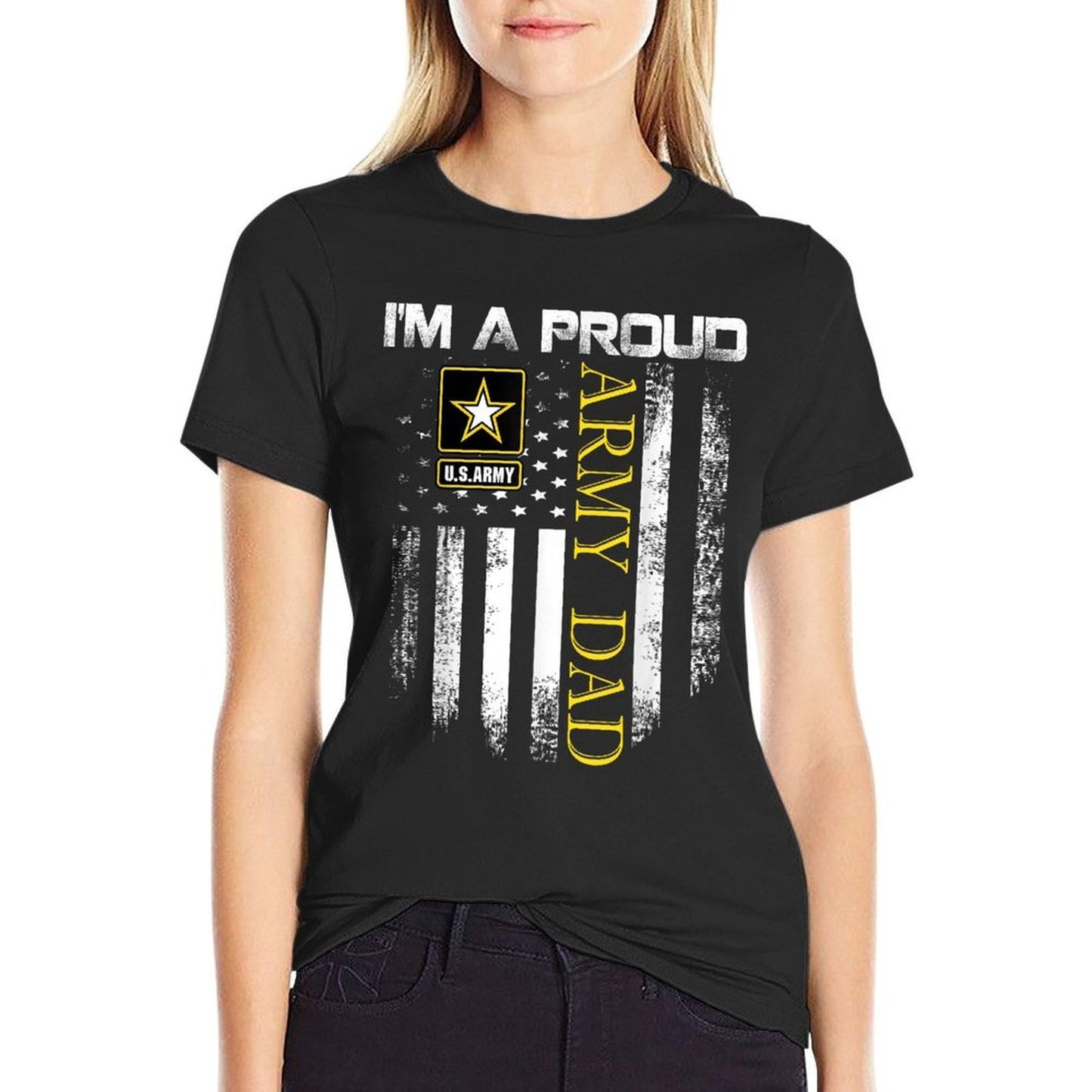 Vintage I'm A Proud Army Dad With American Gift Affordable Price T-Shirt