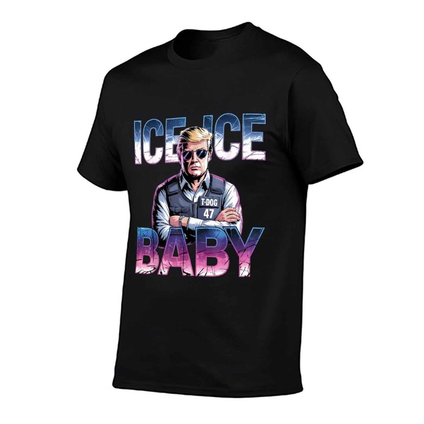 Trump Ice Ice Baby Funny Retro Heathered Texture T-Shirt