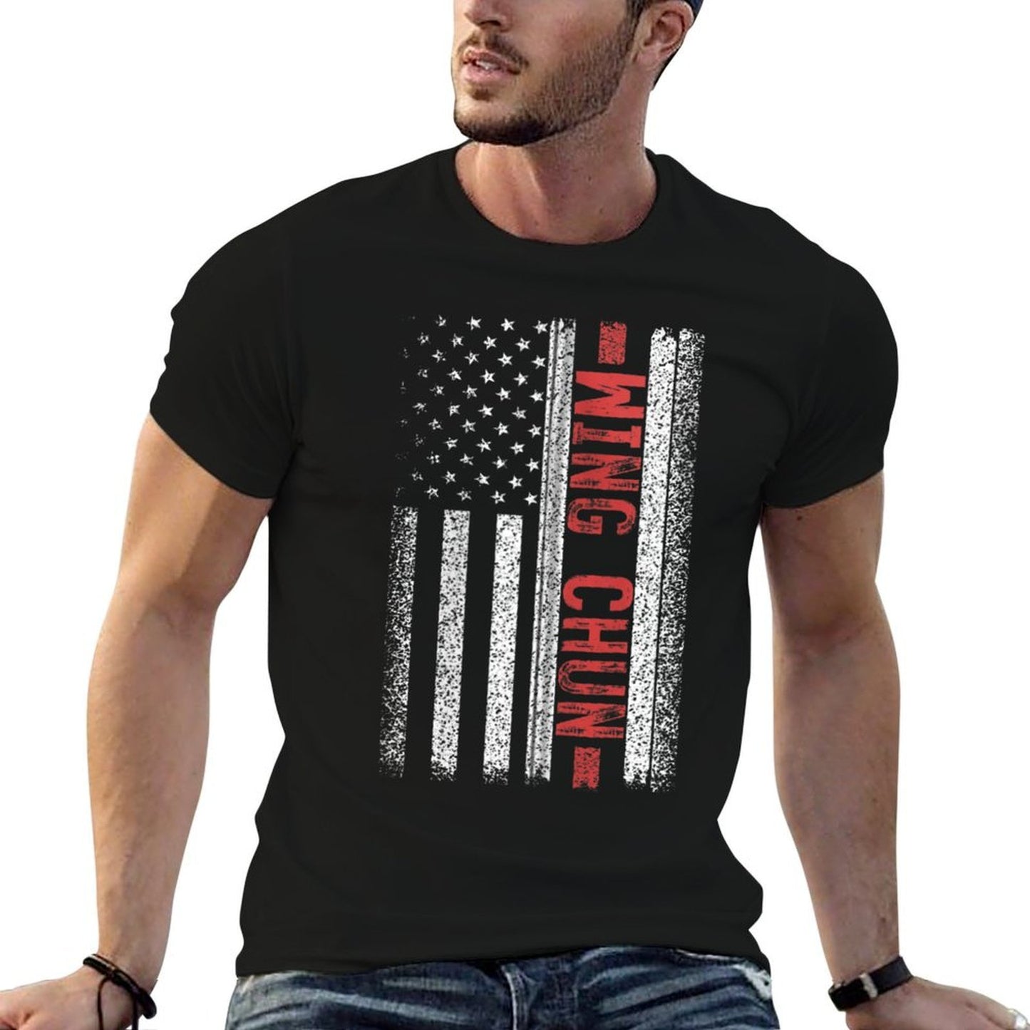 Wing Chun American 4th of July Zip Graphic-printed T-Shirt