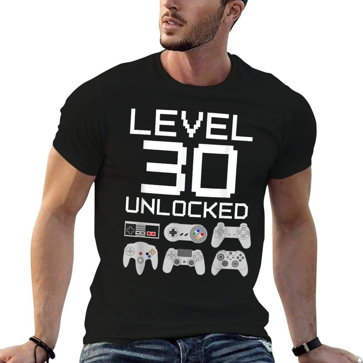 Level 30 Unlocked Funny Video Gamer 30th Birthday Tagless Design T-Shirt