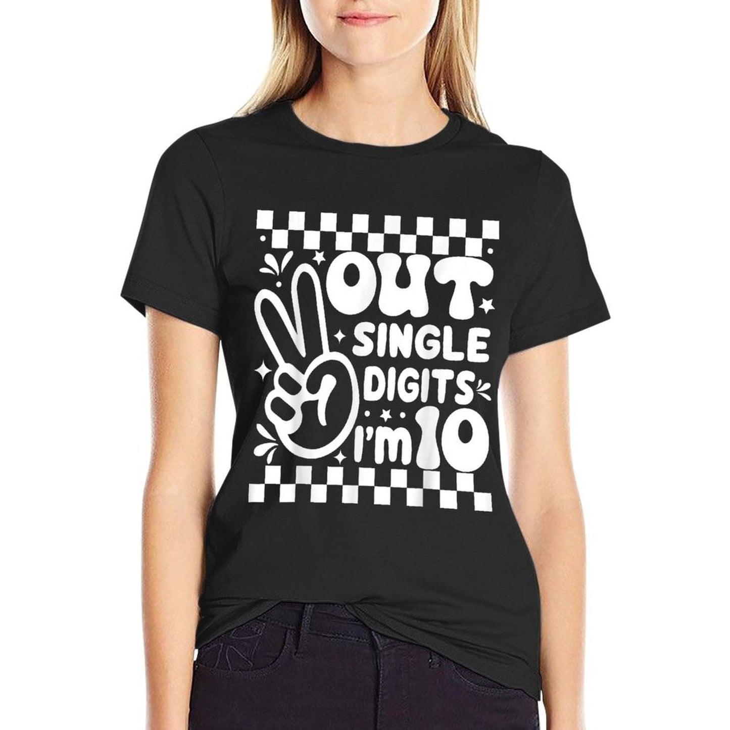 Funny Peace Out Single Digits I'm 10 Year Old 10th Birthday Quick-drying T-Shirt