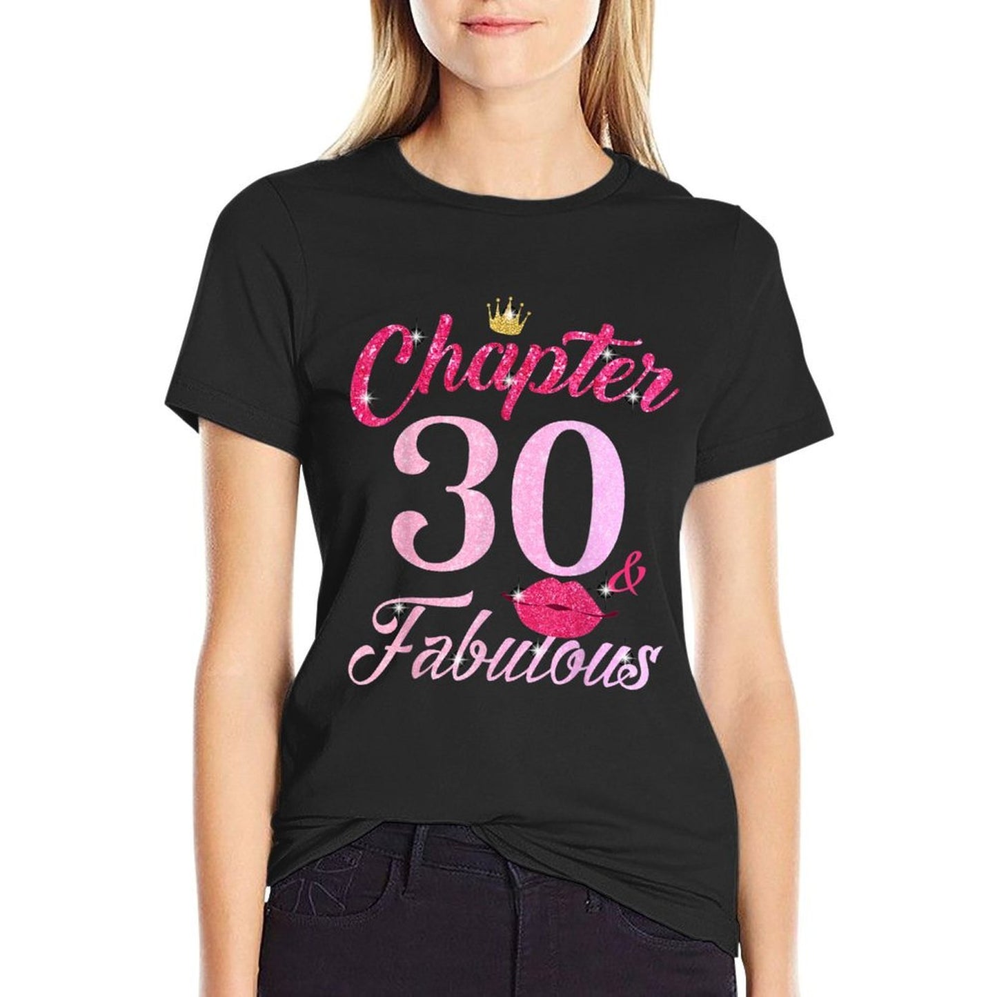 30 Year Old Birthday Lips Chapter 30th B-Day Fabulous Group Oversized Silhouette T-Shirt