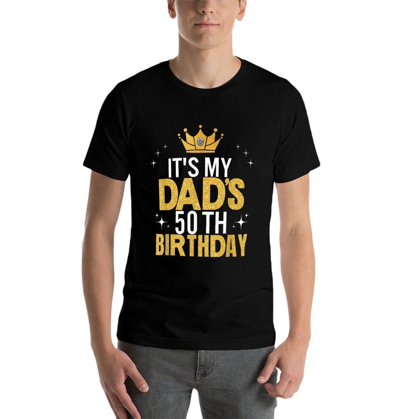 It's My Dad's 50th Birthday 50 Years Old Funny Heathered Texture T-Shirt