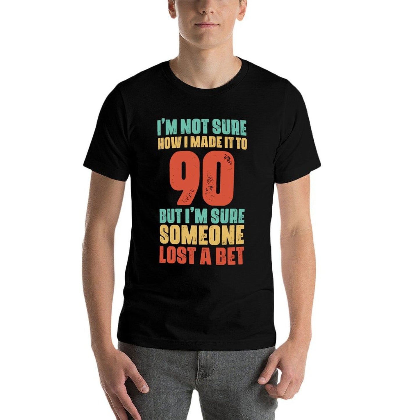 Retro Vintage Funny Mens 90th Birthdays 90 Years Old Sweatshirt Slim-fit Cut T-Shirt