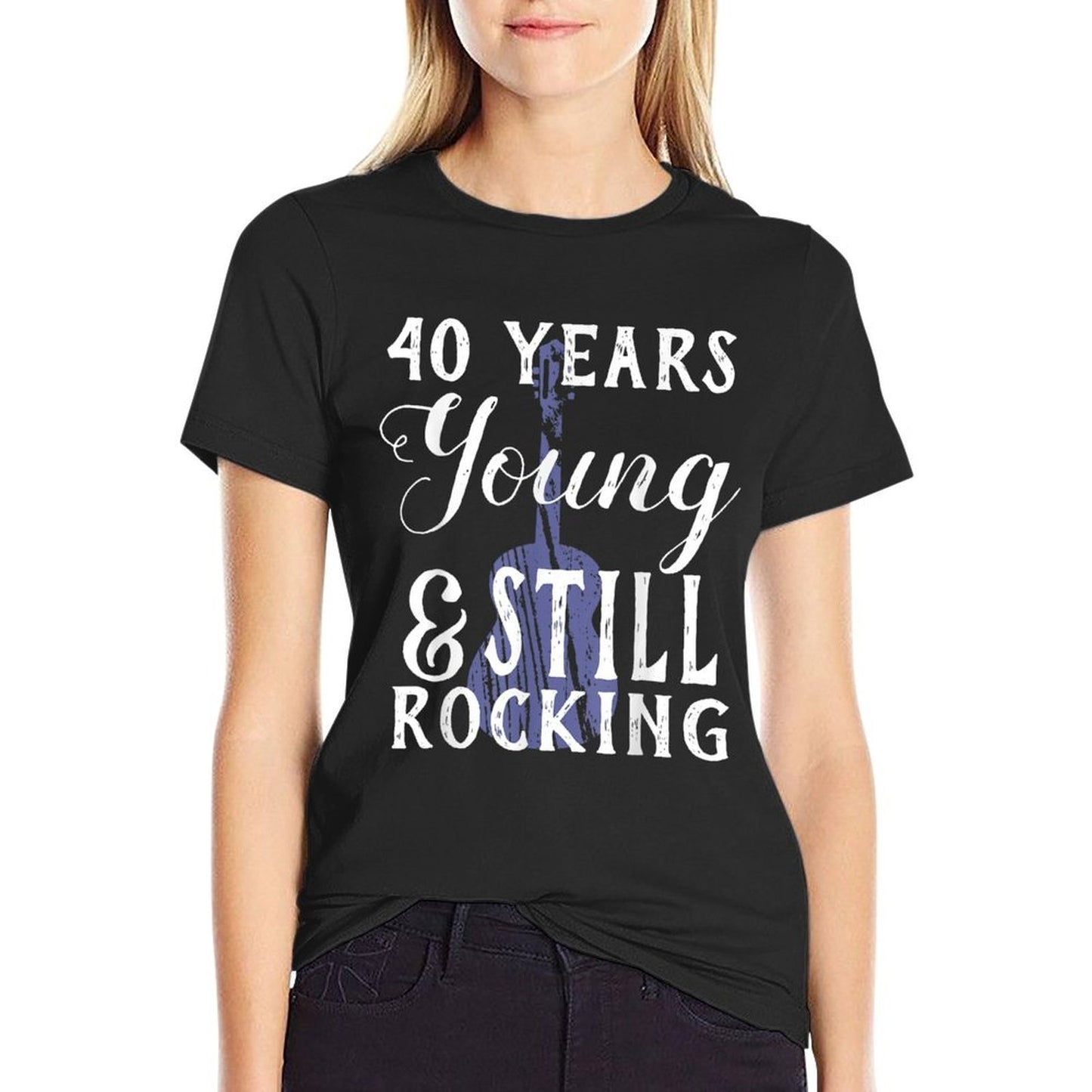 40 Years Old Still Rocking Guitar for 40th Birthday Moisture-wicking T-Shirt