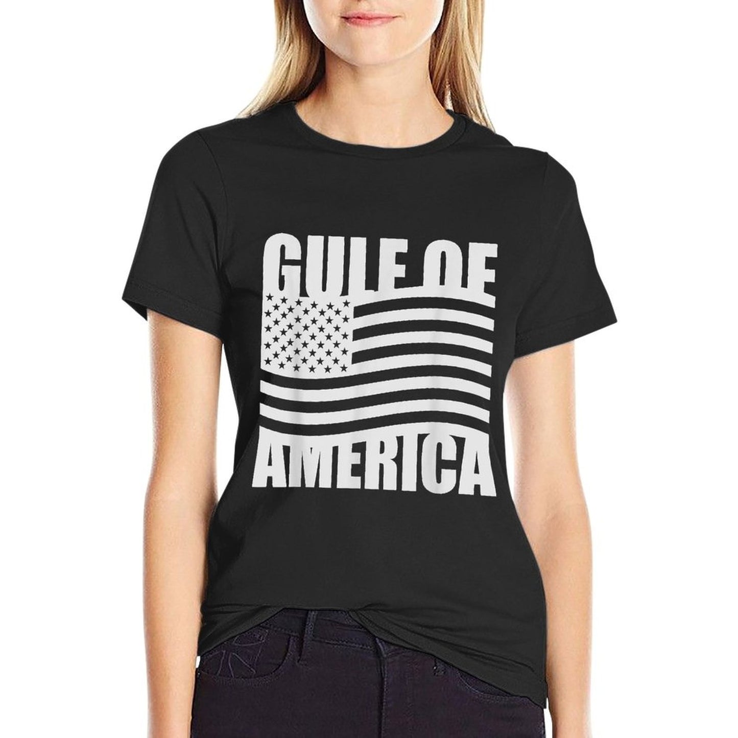 Gulf of USA America Funny USA Flag Summer-ready Fabric T-Shirt