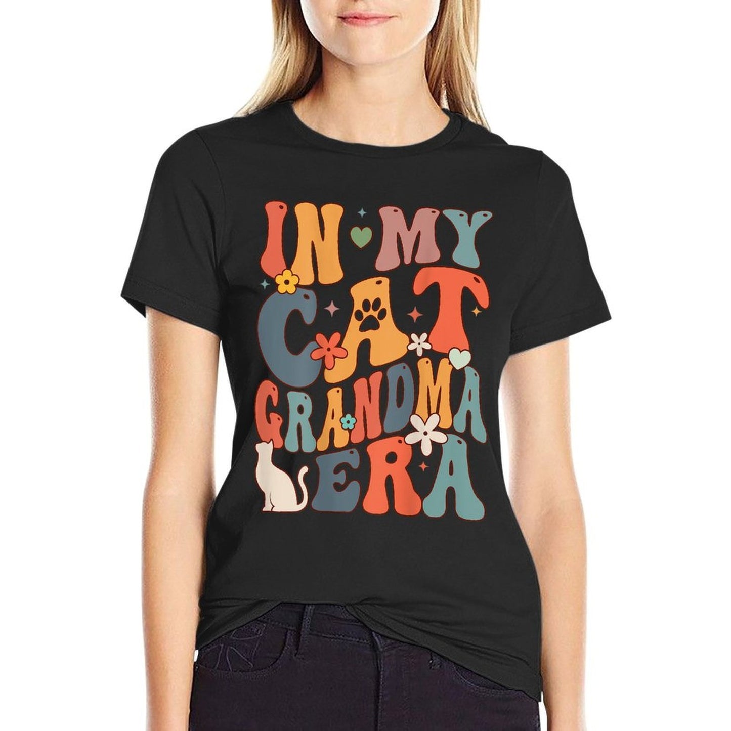Funny In My Cat Grandma Era Cute Cat Grandma For Women Wrinkle-resistant T-Shirt