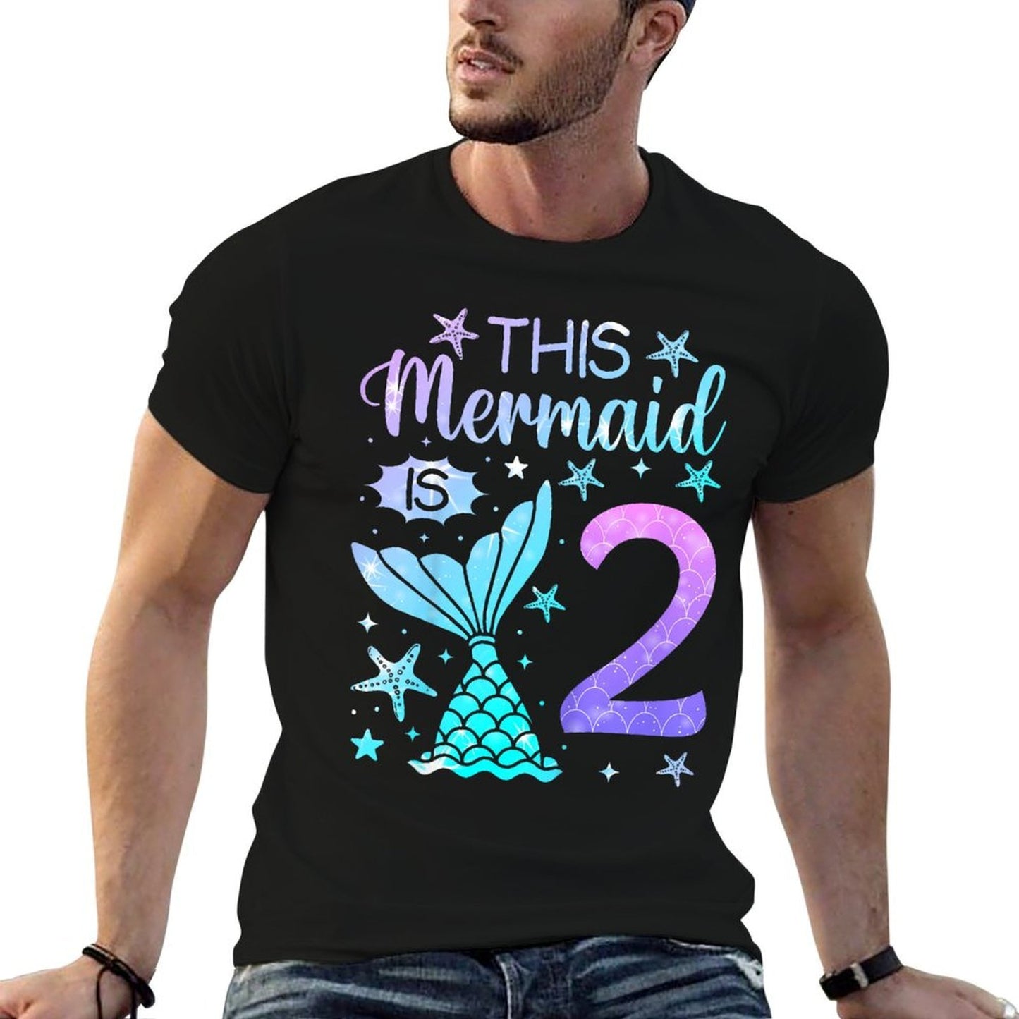 2nd Birthday Girl 2yr Two 2 Year Old Mermaid Bday Vintage-inspired T-Shirt