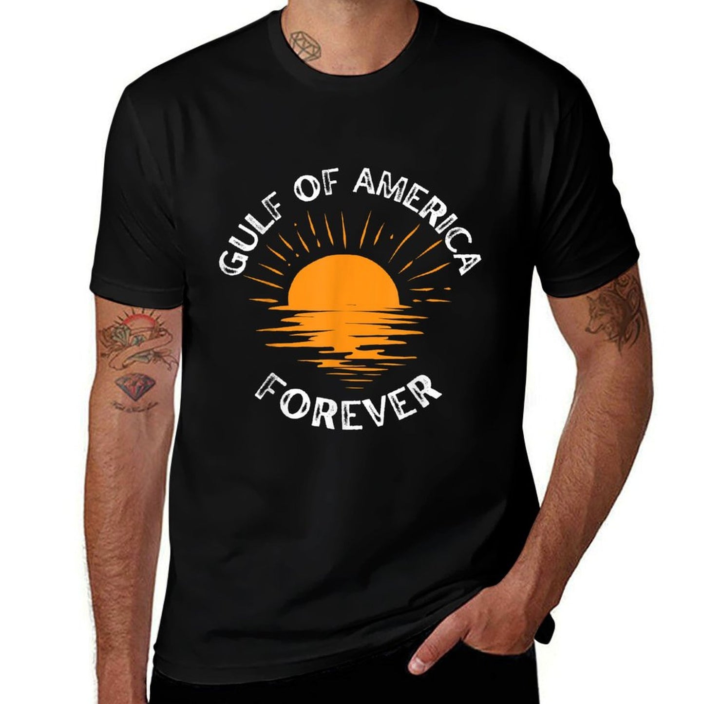 Gulf of USA America Retro Throwback Design Relaxed-fit T-Shirt