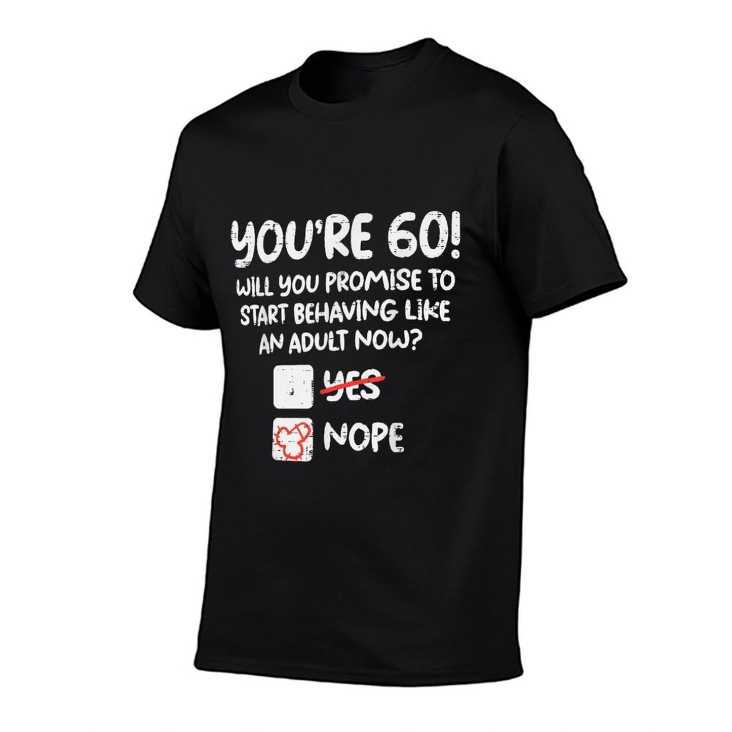 60 Start Behave Like Adult Sixty Fun 60th Birthday Gift Men Ribbed Collar T-Shirt