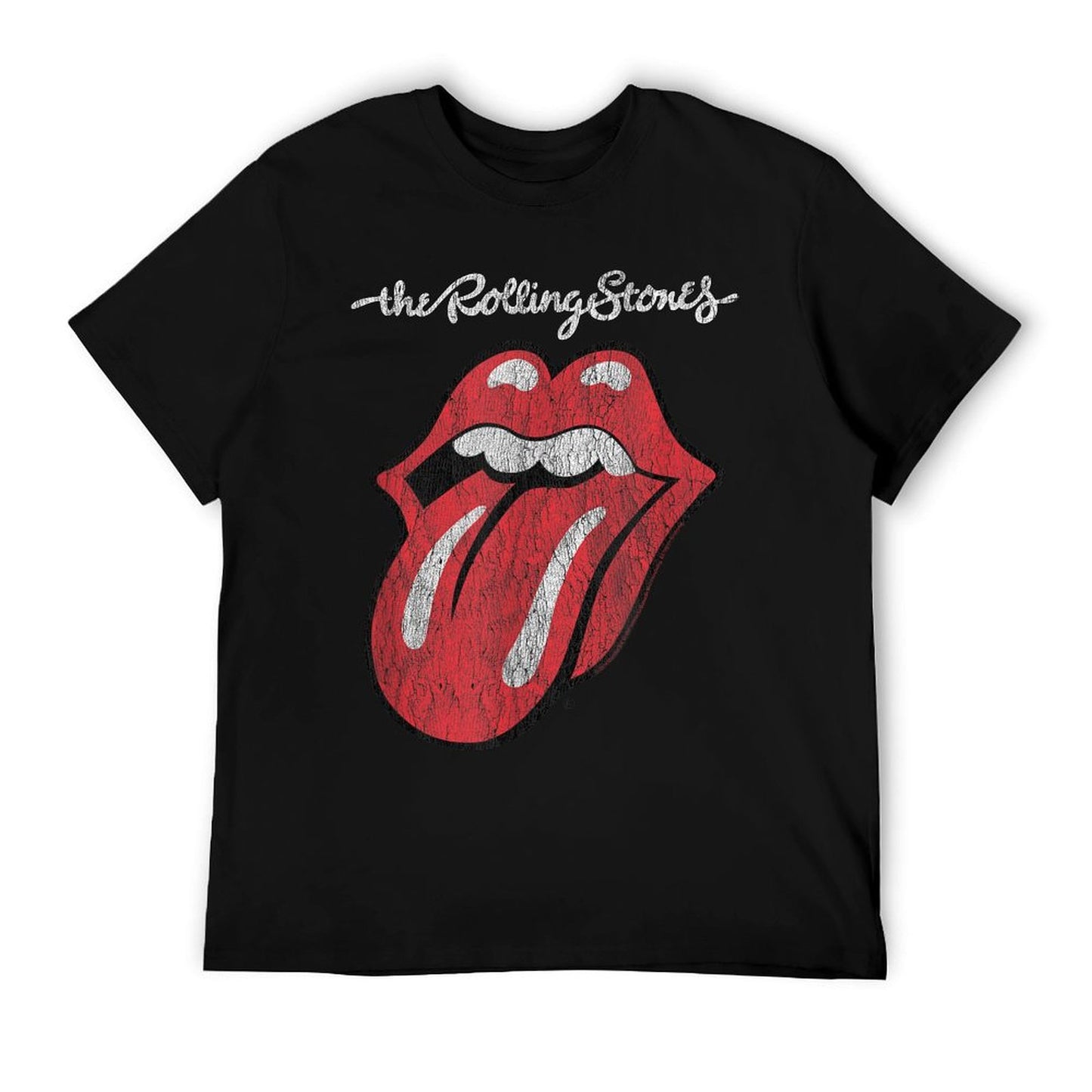 Rolling Stones Official Script Tongue Rolled Sleeves T-Shirt