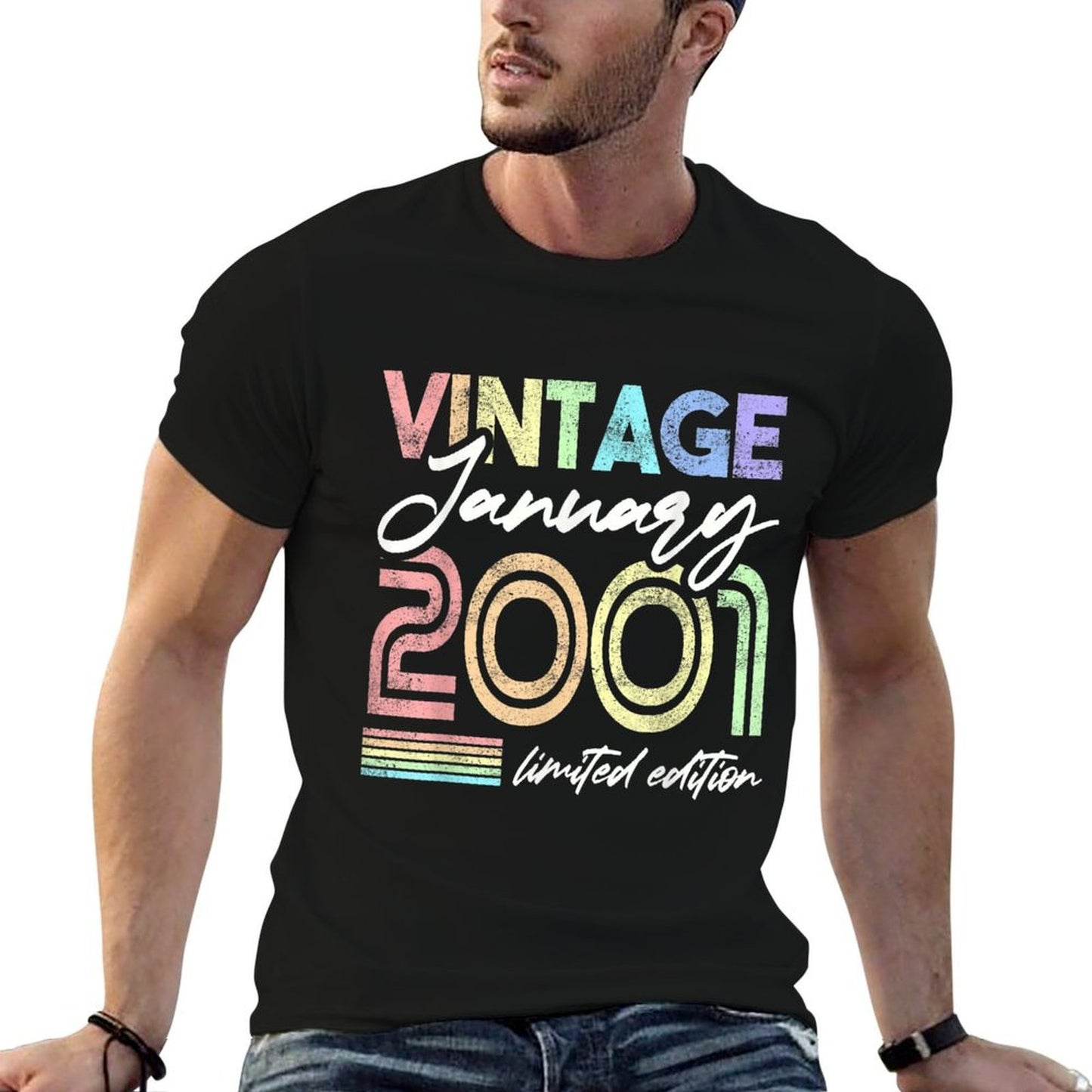 Vintage January 2001 21st Birthday Women Oversized Silhouette T-Shirt