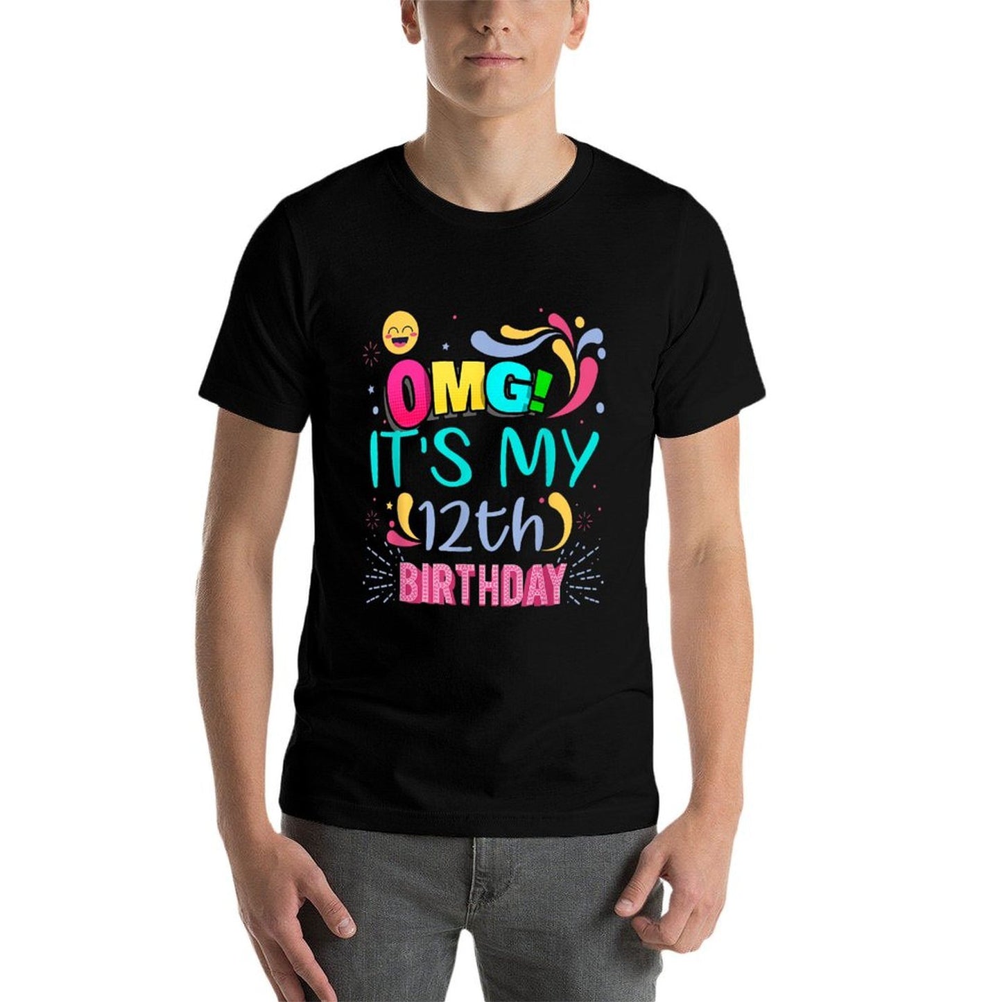 OMG It's My 12th Birthday Gift for 12 Years Old Birthday Slim-fit Cut T-Shirt