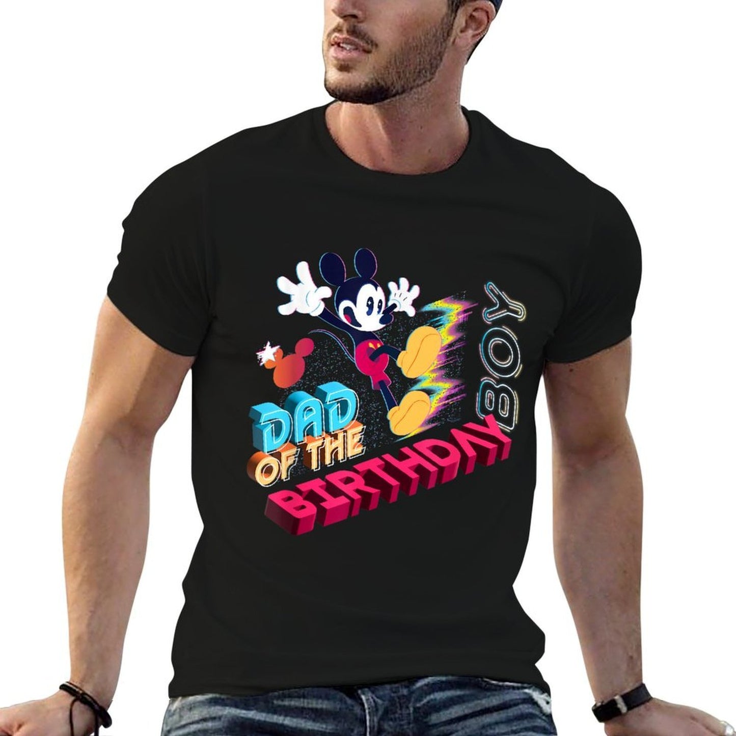 Disney Mickey Mouse Family Star Dad of The Birthday Boy Easy-care T-Shirt