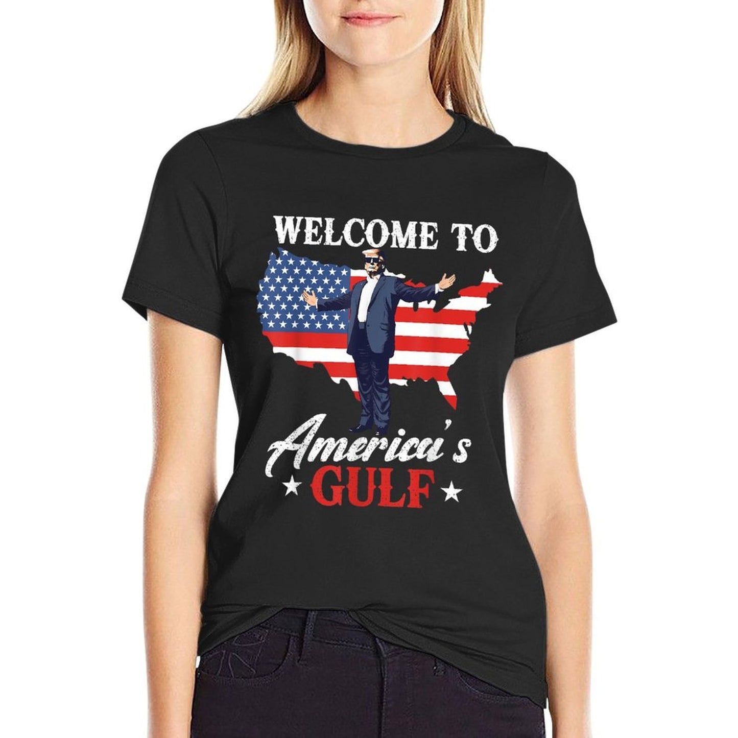 Gulf of USA America Funny USA Flag Relaxed-fit T-Shirt
