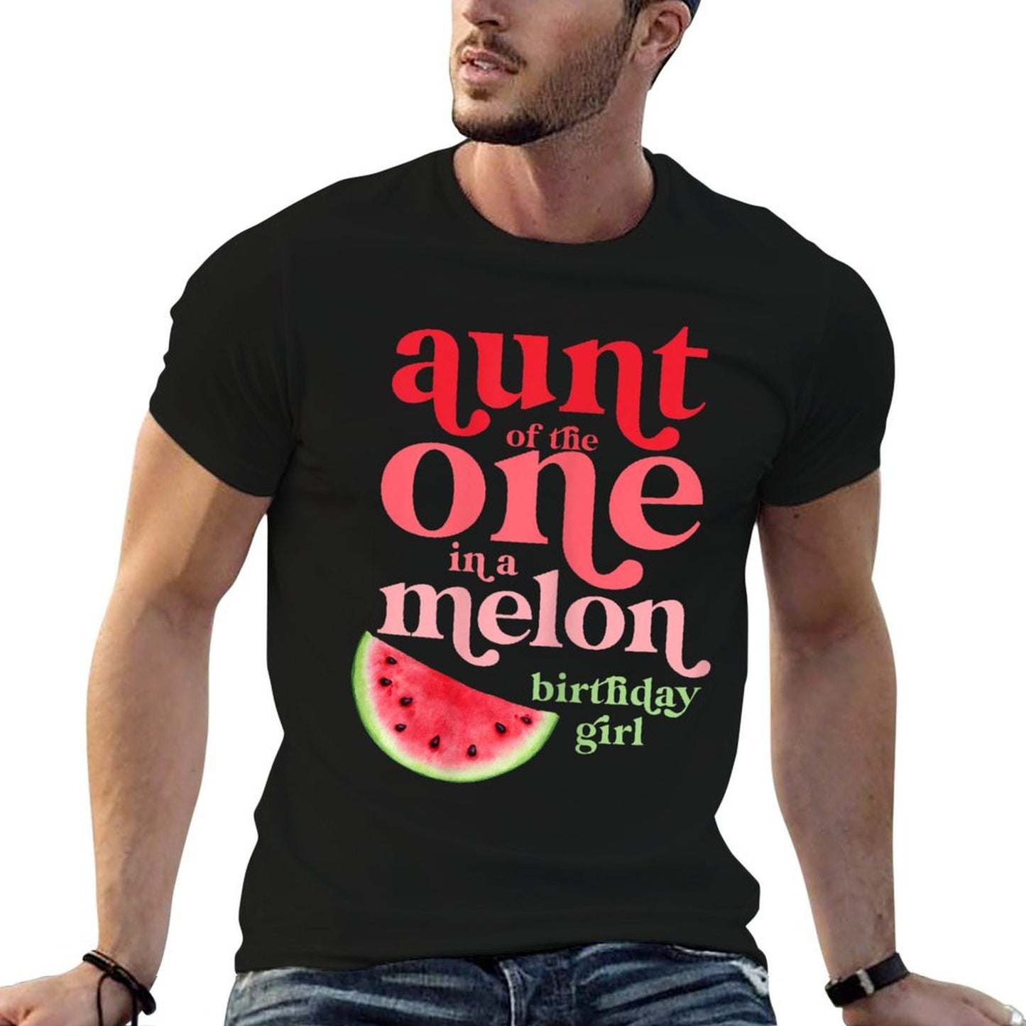 Aunt of The One In A Melon Birthday Girl Watermelon First Durable T-Shirt