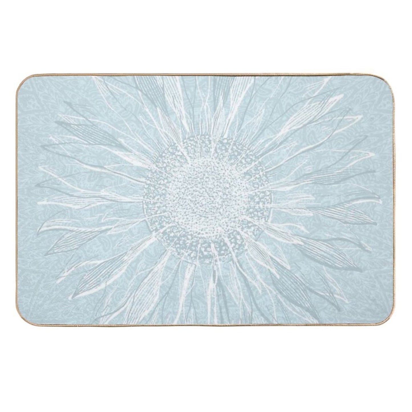 Mandala Flower of Life, Sunflower, Soft Teal Versatile Bath Mat