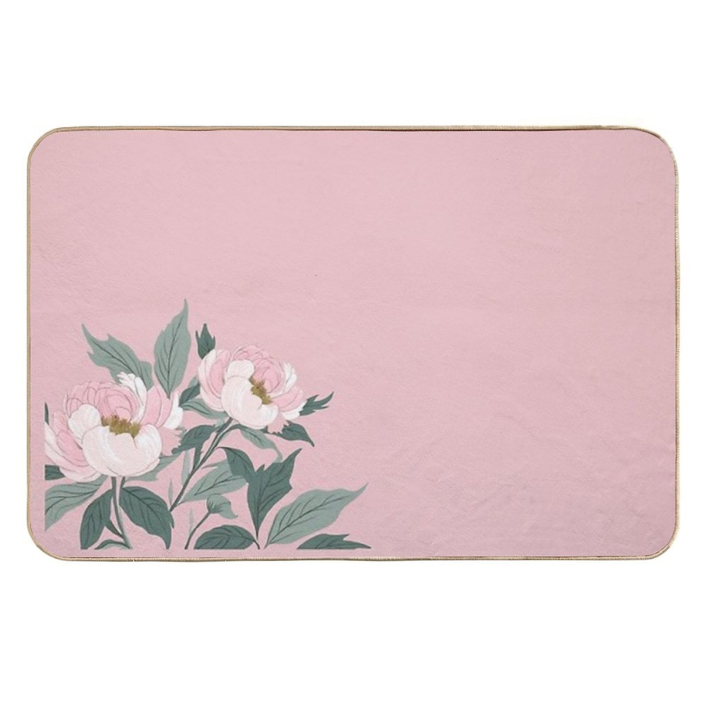 Pink Peony Elegance Easy Maintenance Bath Mat