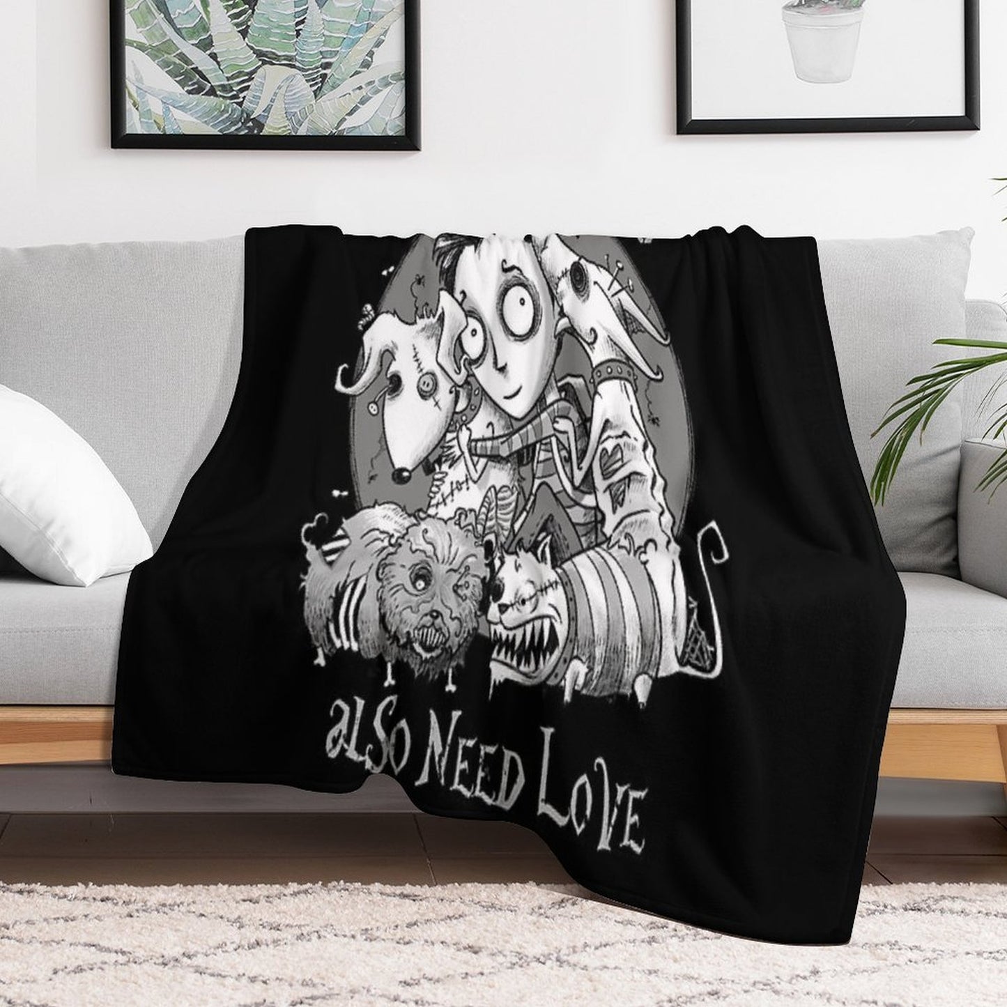 Zombie Doggies Also Need Love Comfort Throw Blanket