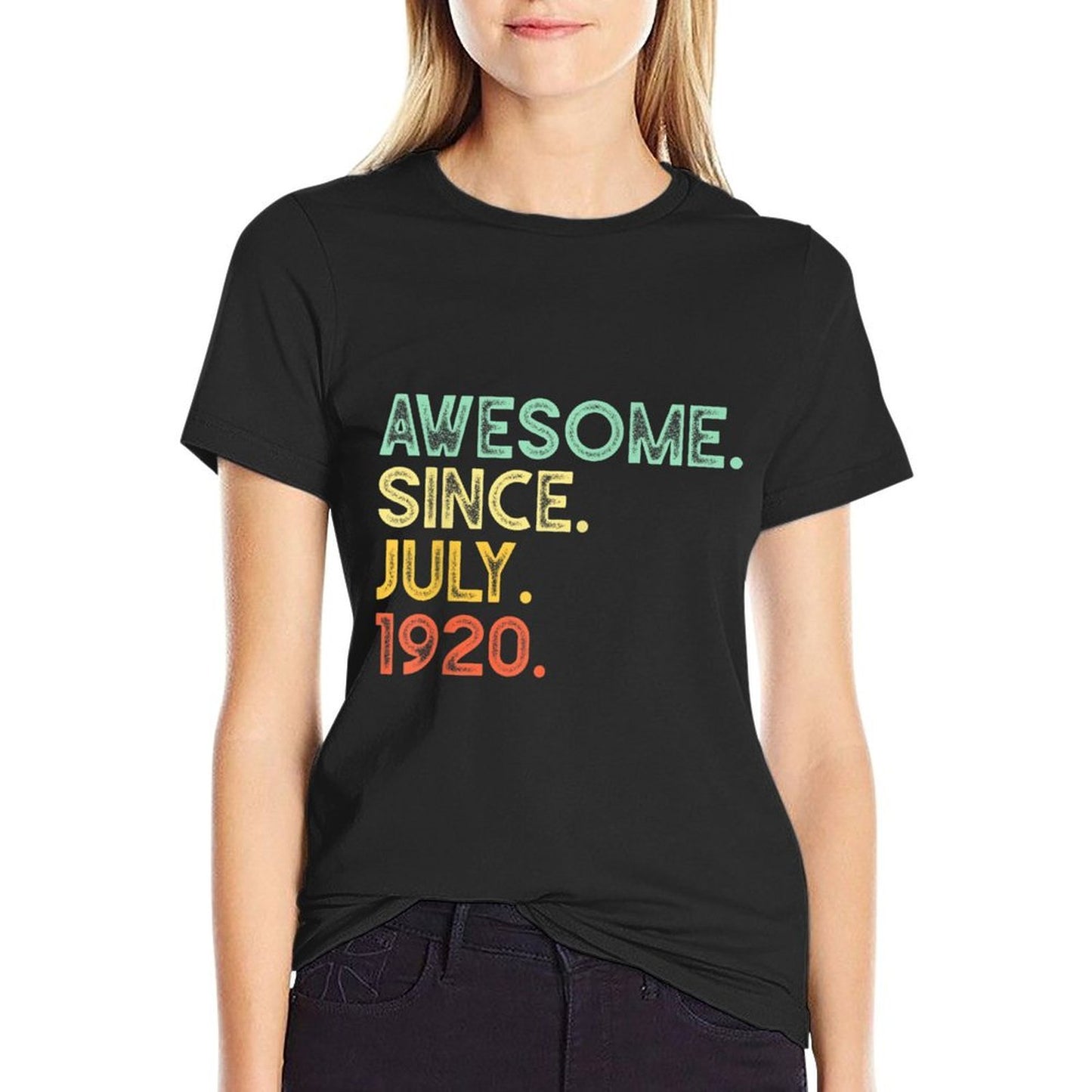100 Years Old Awesome July 1920 100th Birthday Gift Heathered Texture T-Shirt