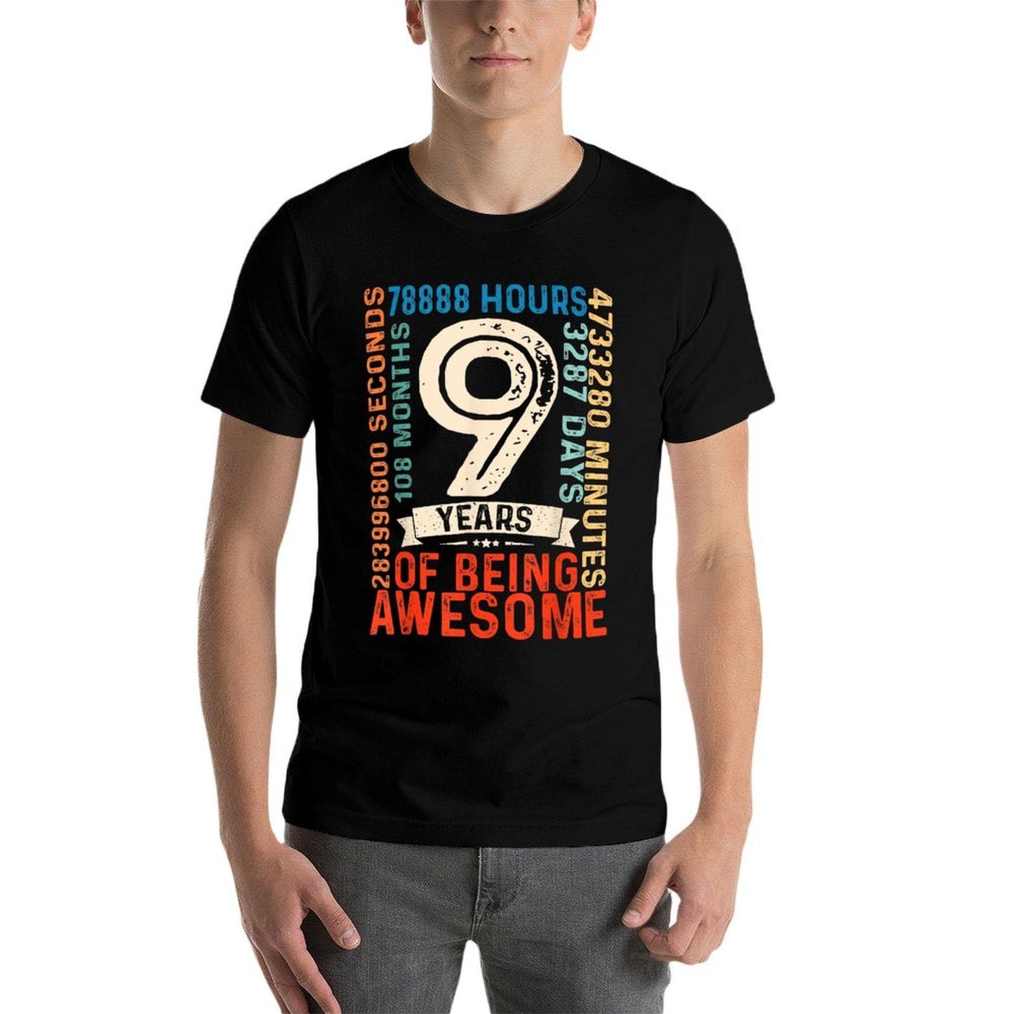 Nine 9yr Vintage 9th Birthday 9 Years Old Retro 108 Months Classic T-Shirt