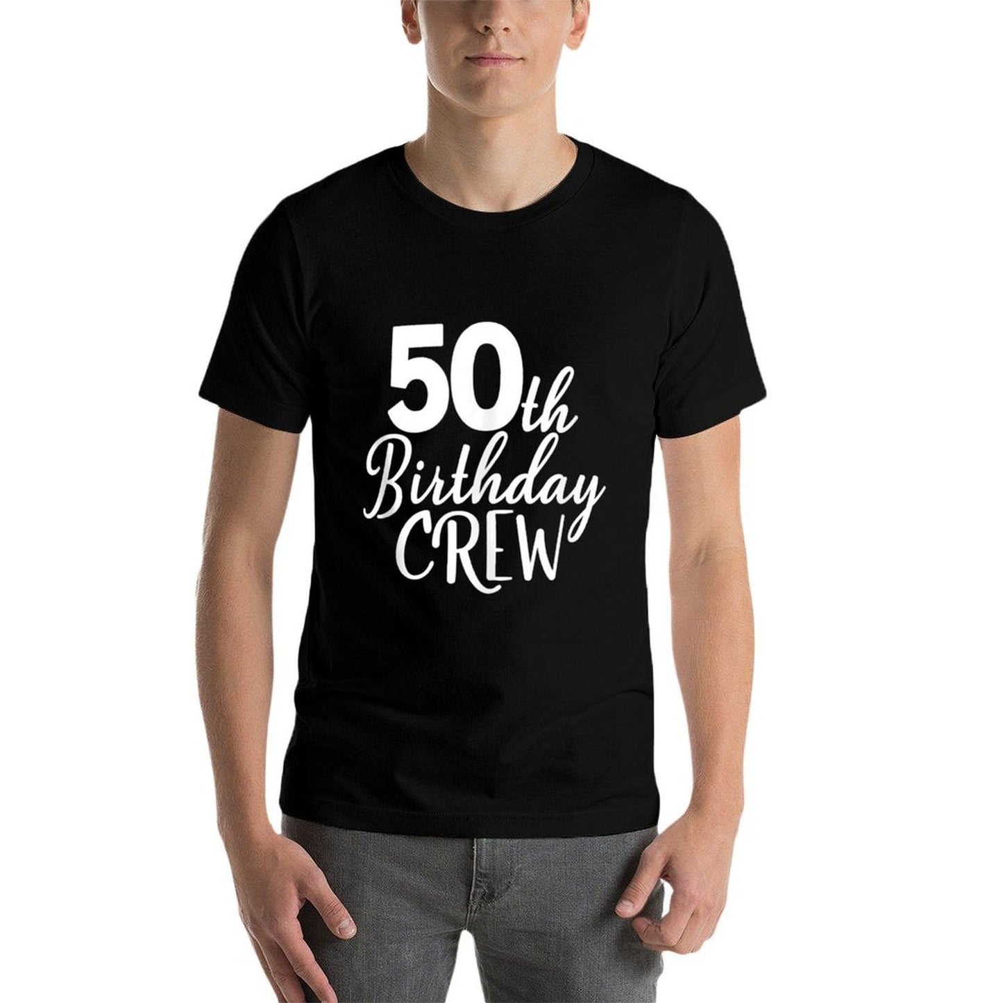 50th Birthday Crew, 50 Years Old Party Matching Group Stretchy T-Shirt