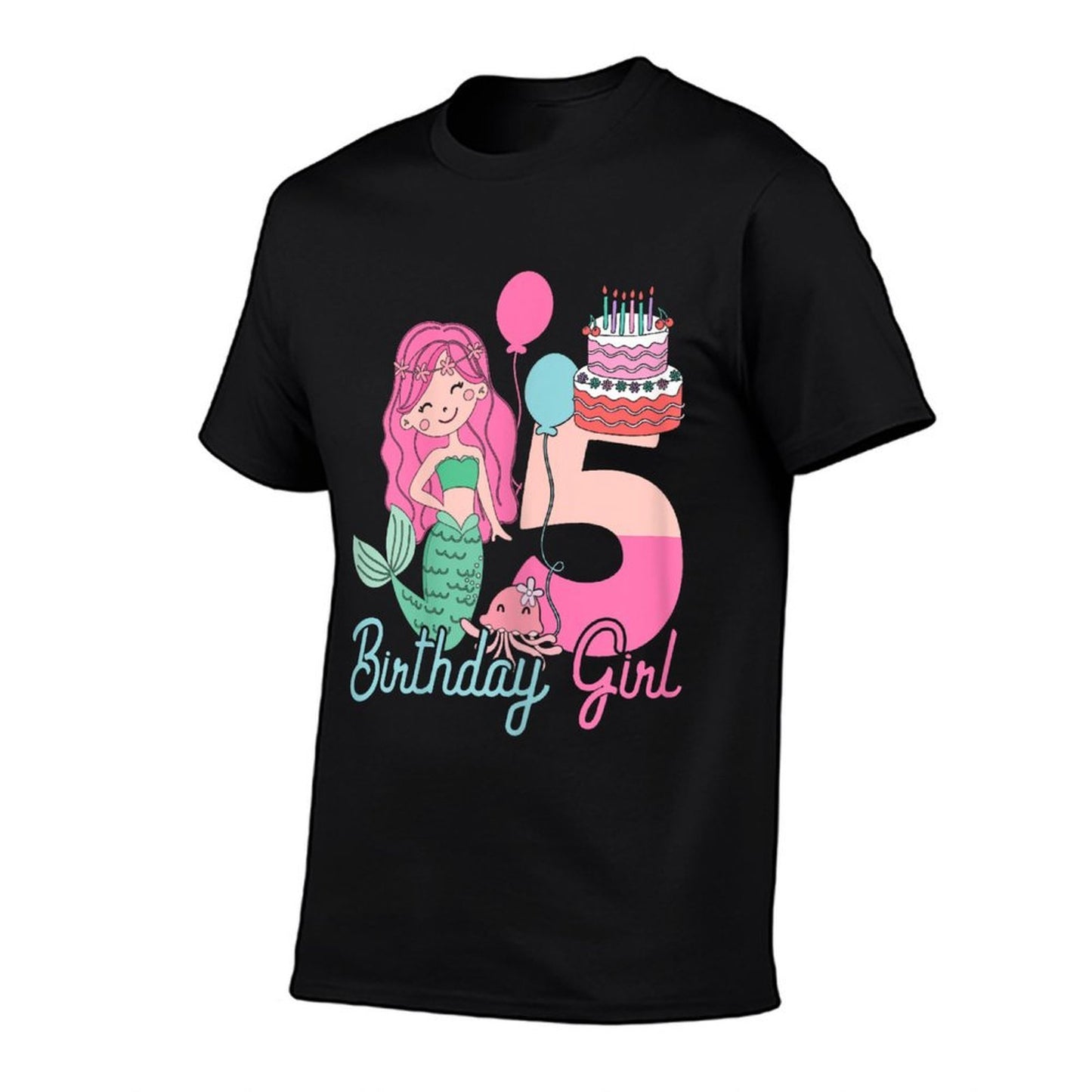 5 Years Old Birthday Girl Gifts Mermaid 5th Birthday Wrinkle-resistant T-Shirt
