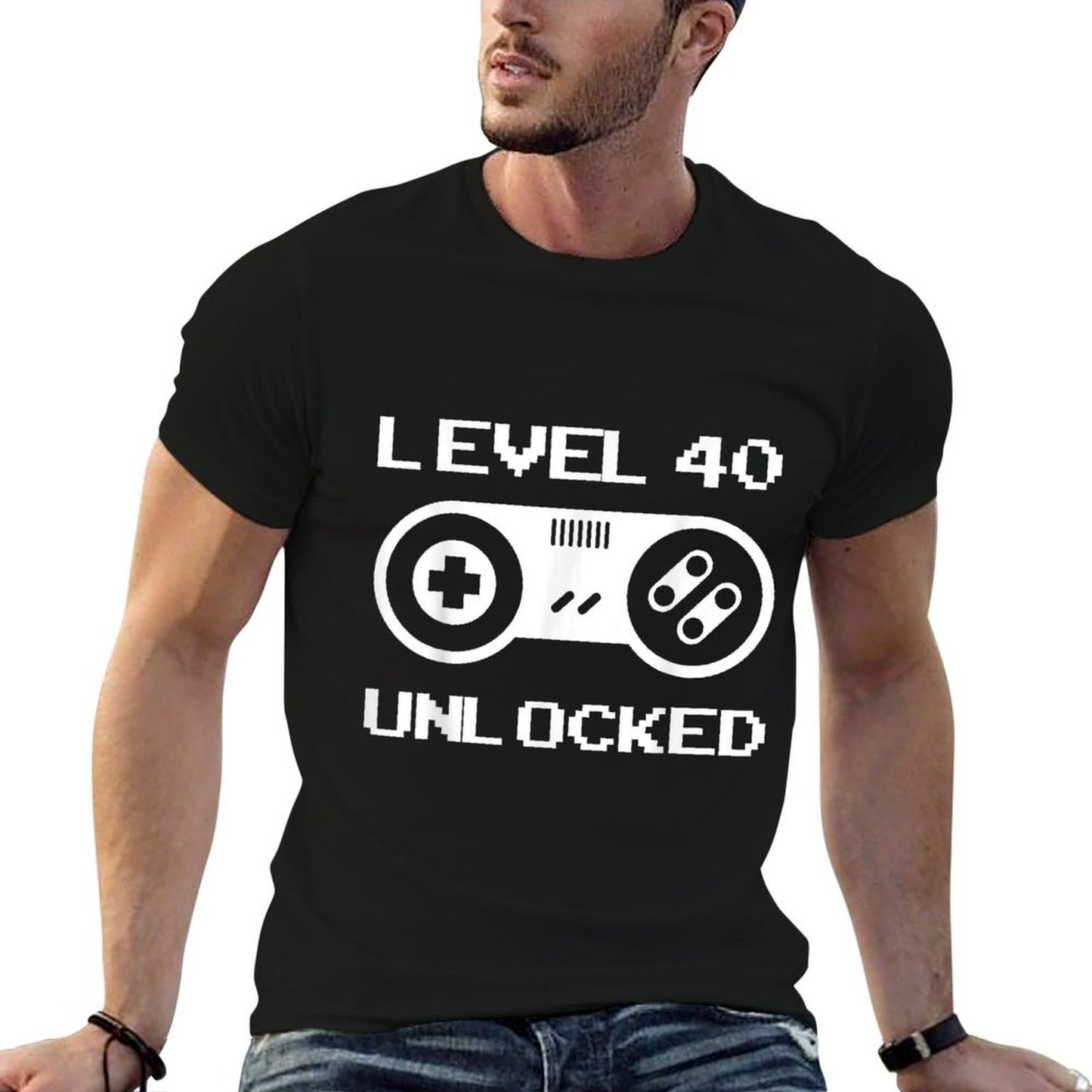 40th Birthday Gifts - Level 40 Unlocked Polyester Blend T-Shirt