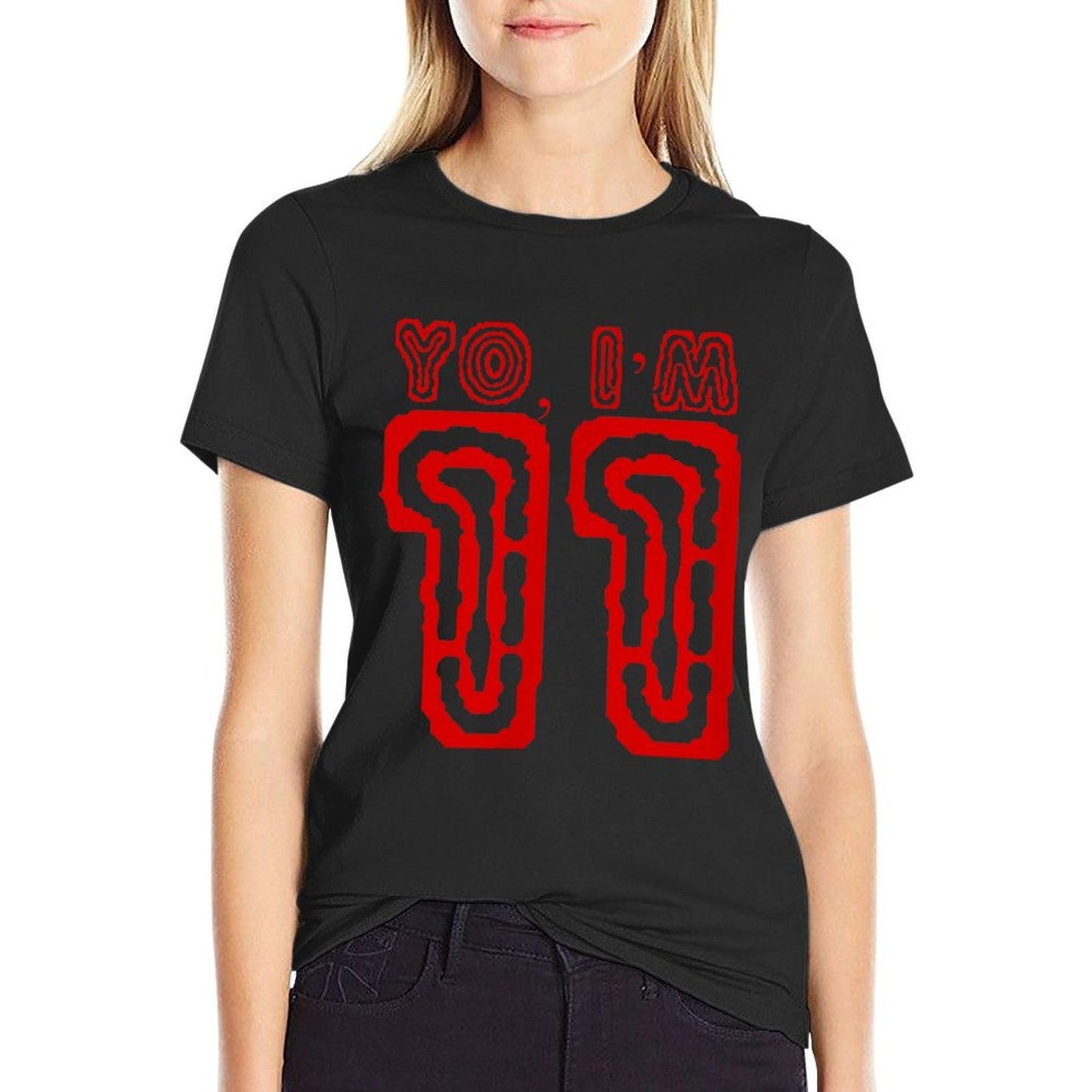 Yo, I'm 11 Eleven Years Old Birthday Tshirt Eleventh Ribbed Collar T-Shirt