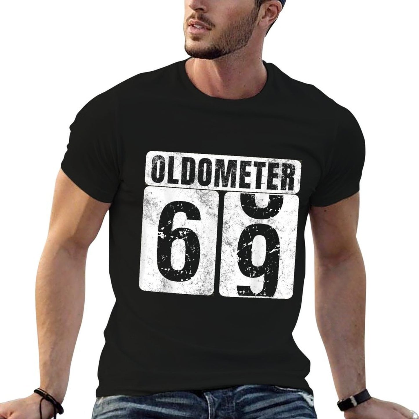 Oldometer 69 Vintage Funny 69th Birthday Gift Idea Classic T-Shirt