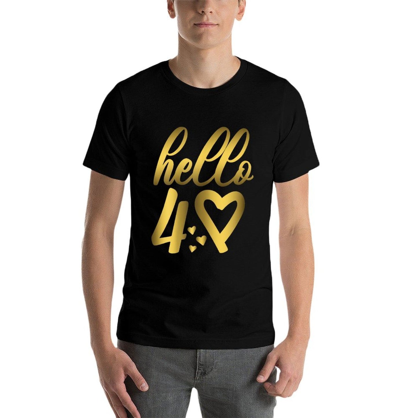 40th Birthday For Women Cute Hello 40 Forty Years Old Graphic-printed T-Shirt