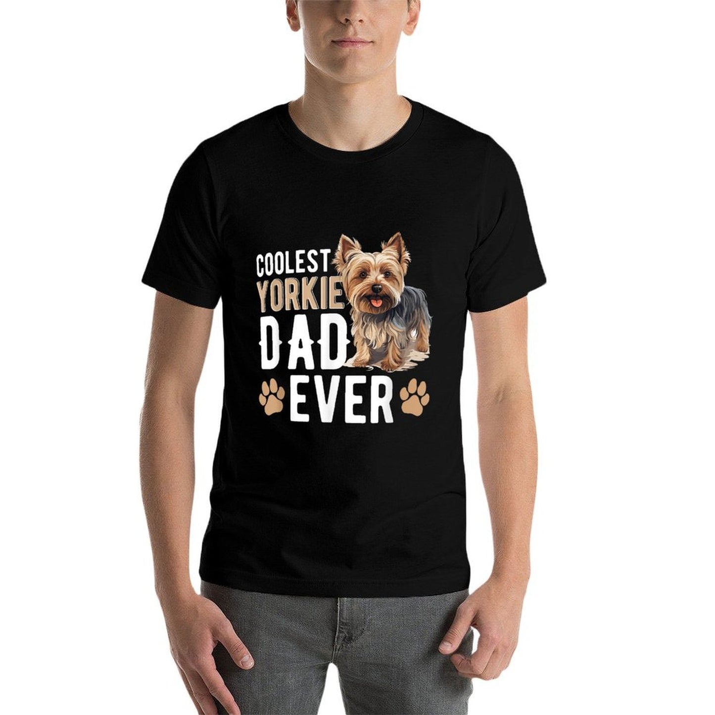 Yorkshire Terrier Dog Yorkie - Coolest Yorkie Dad Ever Oversized Silhouette T-Shirt