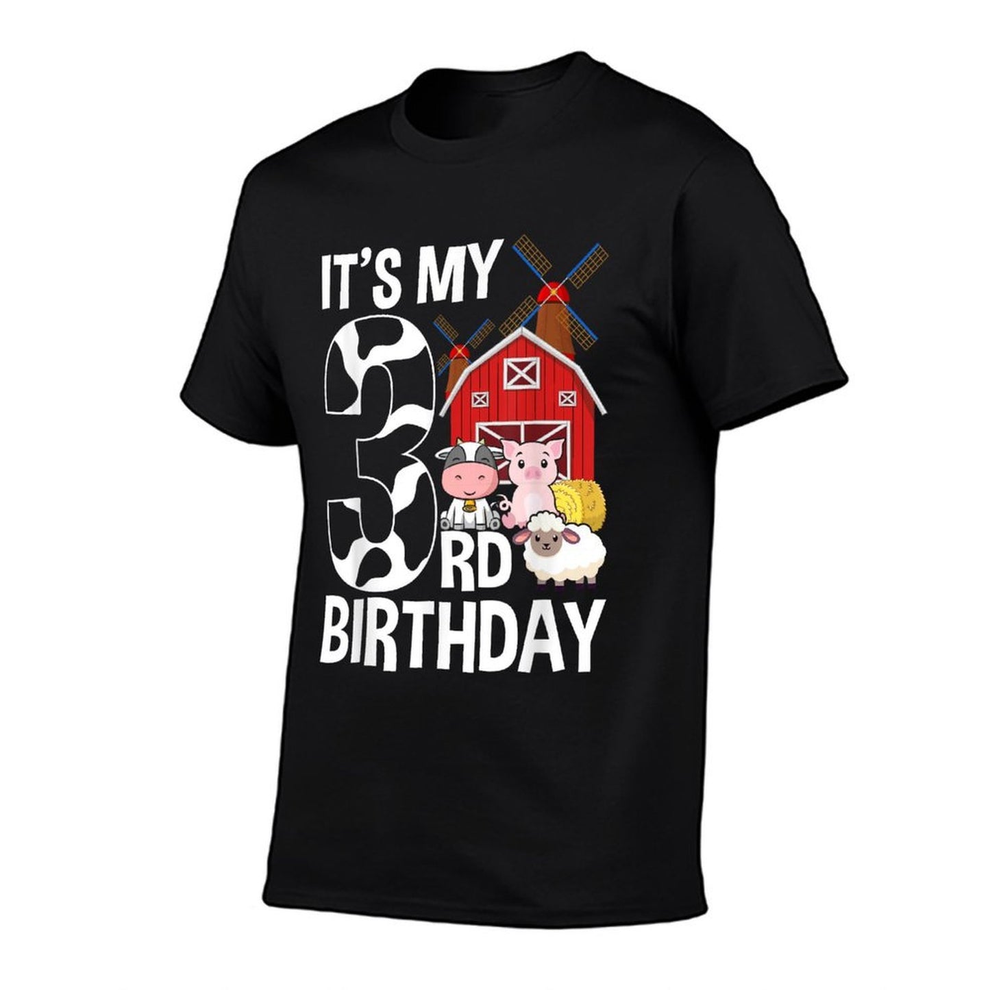 Farm Animals 3 Year Old It's My 3rd Birthday Party Easy-care T-Shirt