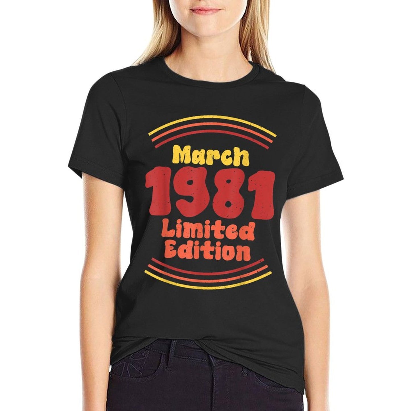 40th Birthday March 1981 Retro 40th Birthday Versatile T-Shirt