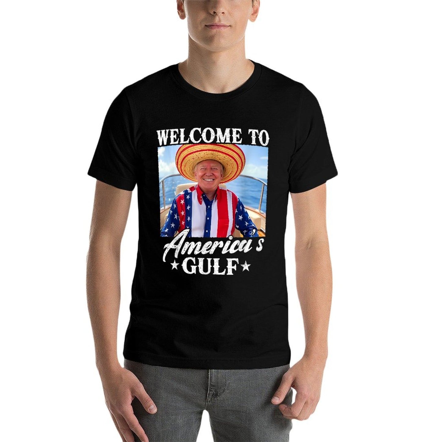 Gulf of USA America Funny USA Flag Odor-resistant T-Shirt