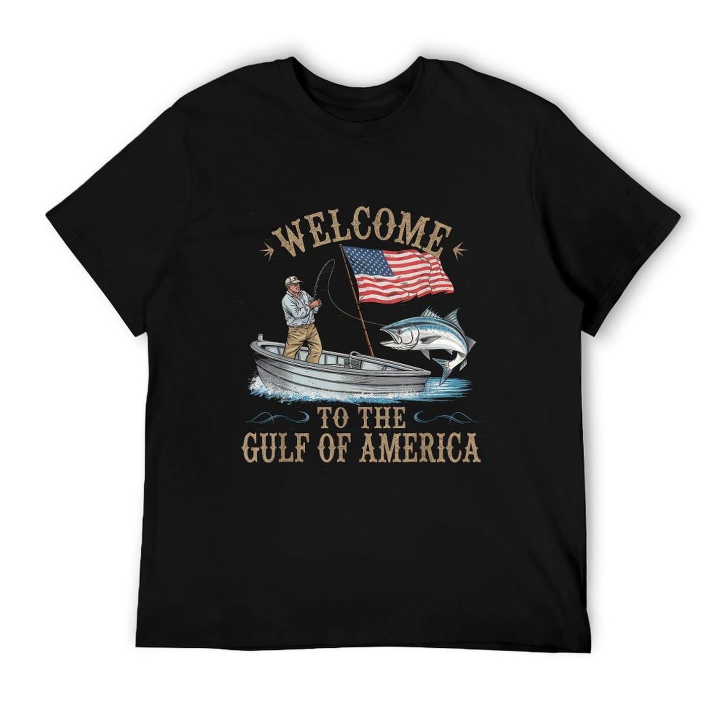 Gulf Of USA America Gift Men Women Flag Beach Versatile T-Shirt