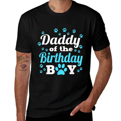 Daddy Of The Birthday Boy Dog Paw Bday Party Celebration  Vintage-inspired T-Shirt