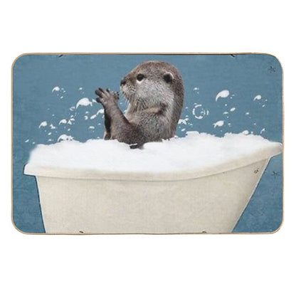 White Otter Play Foam White  Repositionable Bath Mat