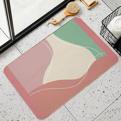 Abstract Geometric Wave Lines (Model 2)  Stain-Proof Bath Mat