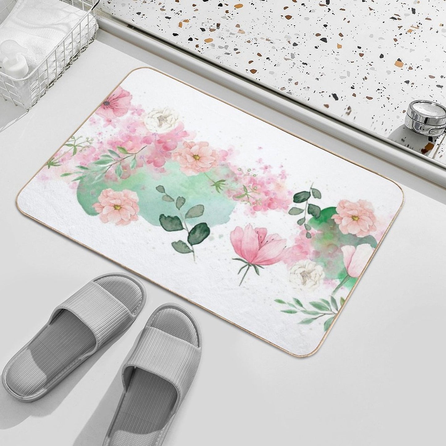 Spring Florals  Slip-Resistant Bath Mat
