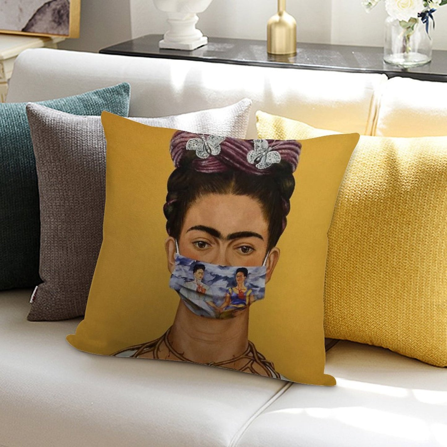 Frida Kahlo in 2020 Soft Skin-Friendly Throw Pillow