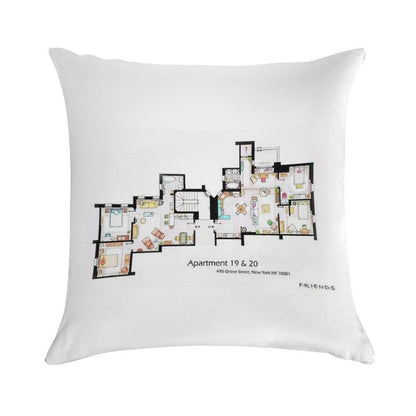 495 Grove Street, New York NY 10001 Soft Fade-Resistant Throw Pillow