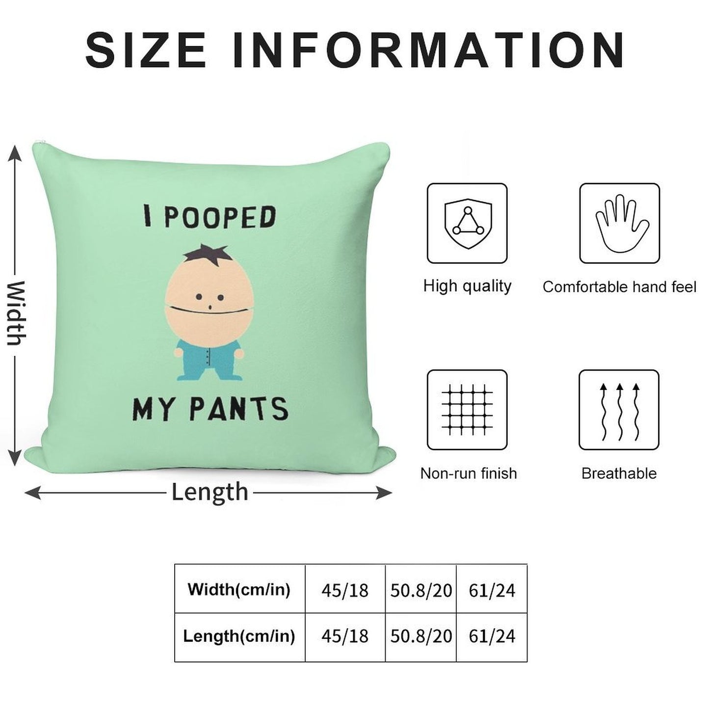 I Pooped My Pants Soft Decorative Cover Throw Pillow
