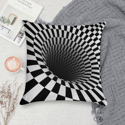 Black And White Optical Illusion Soft Gift Ready Throw Pillow