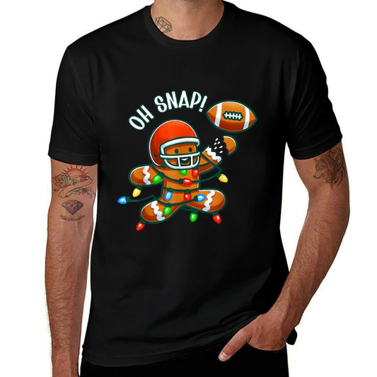 Oh Snap Gingerbreadman Christmas Football Men Women Kids  Eco-friendly Material T-Shirt