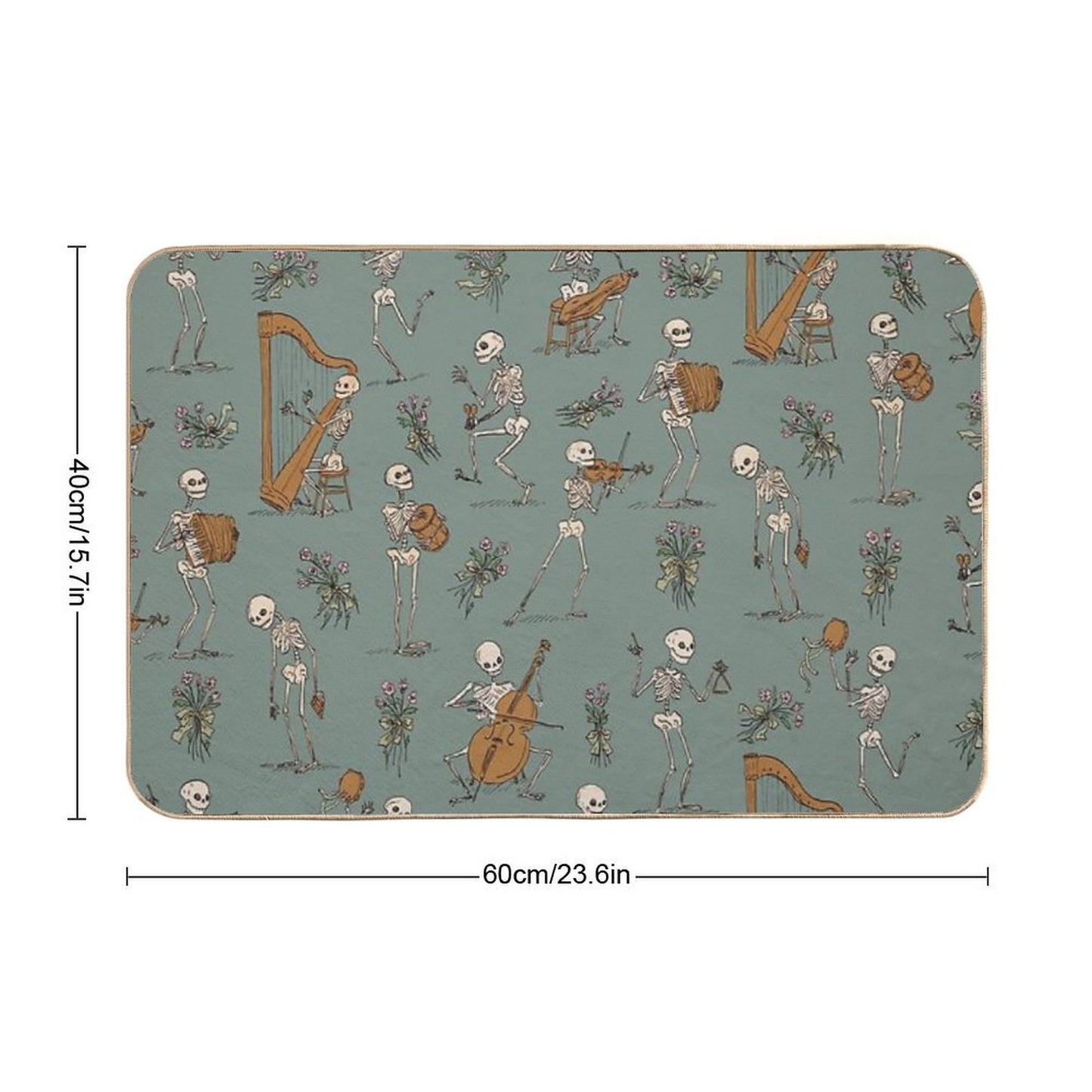 Skeleton Orchestra  Rapid-Drying Bath Mat