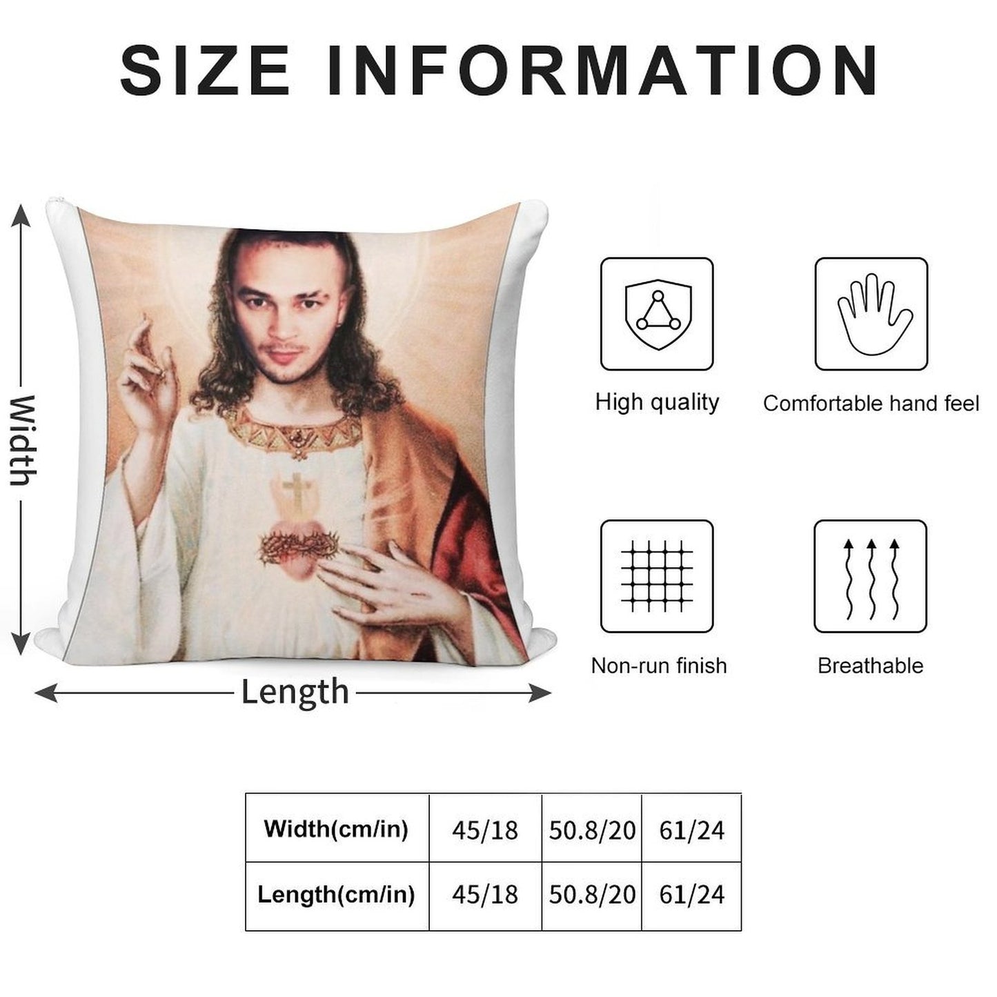 Jul Christ Soft High-Density Material Throw Pillow
