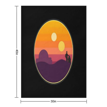 Tatooine Sunset Sustainable Throw Blanket