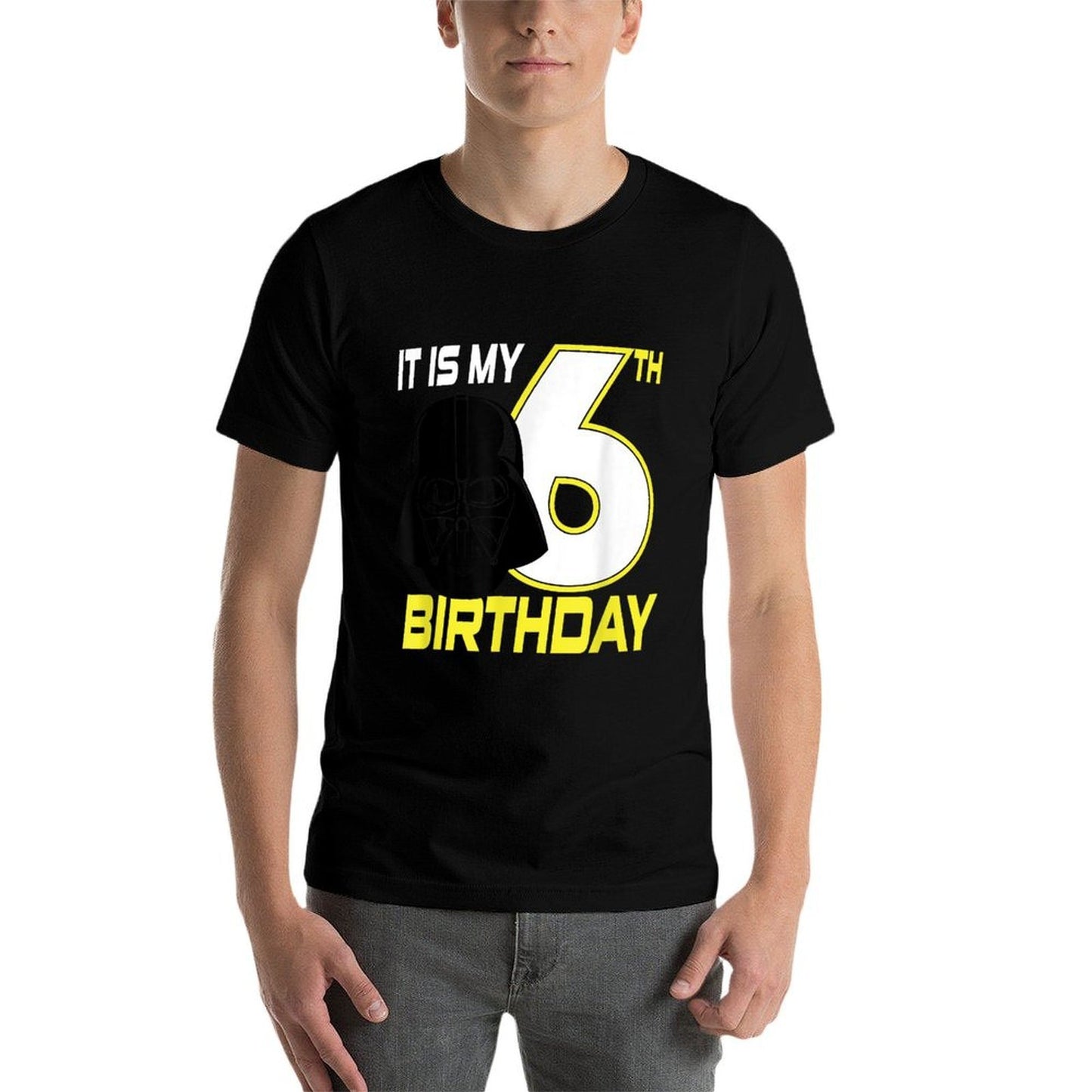 Star Wars Darth Vader 6th Birthday  Rolled Sleeves T-Shirt